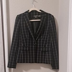 KARL LAGERFIELD Black and White WINDOW PAYNE Blazer